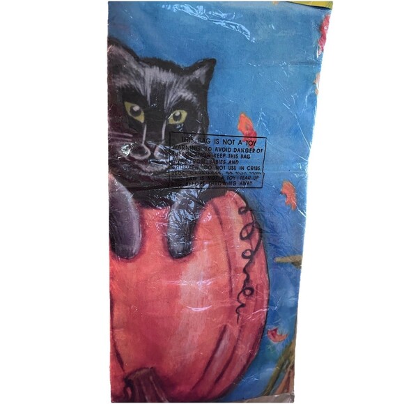 Brand New Toland Harvest Cat Standard Flag 28 by 40 Black Cat Pumpkins Fall - Picture 5 of 5